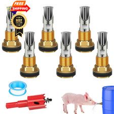 6PCS Pig Waterer Nipple, Automatic Nipple Water Drinker for Coppery-6 Pcs
