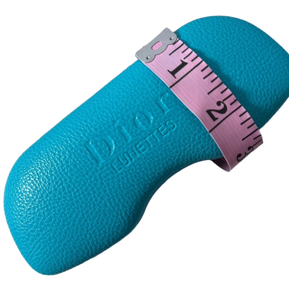 De Colección Christian Dior Lunettes Gafas de Sol Estuche Cuero Turquesa Azul Terciopelo Duro Foto 3 de 4