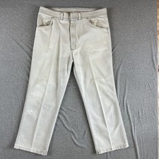 Vtg Wrangler Jeans Men 38x26 (38X30 Tag) Gray Light Wash Made in USA Grunge