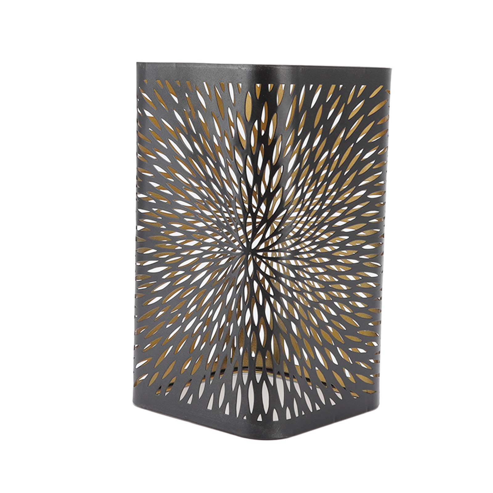 Modern Style Wrought Iron Lampshade Hollow Engraving Process Metal Straight Squa