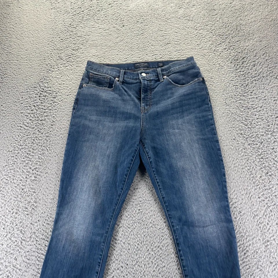 Lucky Brand Ava Jeans Women's 14 Blue Denim Cotton Ankle Mid Rise Skinny Faded - Image 2 of 4