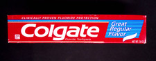 COLGATE Fluoride Toothpaste 7oz Great Regular Flavor Vintage Red Box 1980s NOS