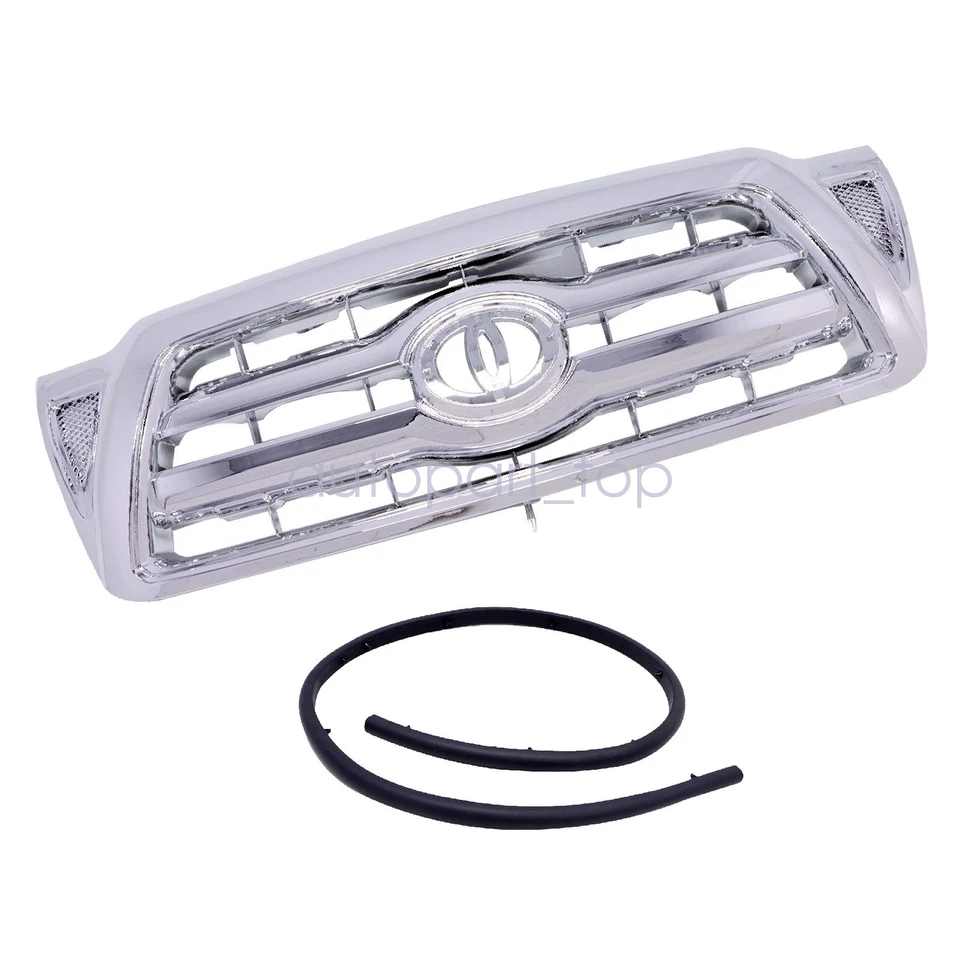 Parrilla superior del parachoques delantero cromada con inserción para Toyota Tacoma 2005-2007 2008 Foto 2 de 4