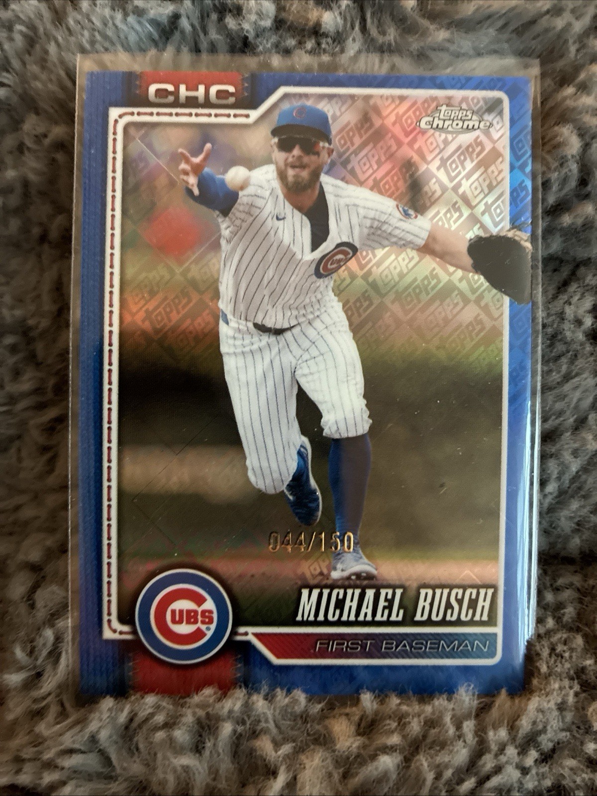 2026 Topps Chrome Fanatics Mega Michael Busch Blue /150 #26 Cubs