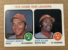1973 Topps - League Leaders  Reds Johnny Bench, Dick Allen Card # 63! 2- HOF’ers