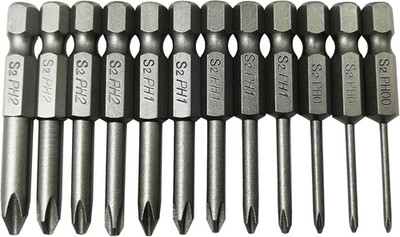 Phillips Cross Screwdriver Bits, 12Pcs 1/4 Hex Shank Magnetic Cross Phillips Scr