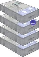 Underbed Storage Bags Organizer, 4 Pack Large Capacity under Bed Storage Contain