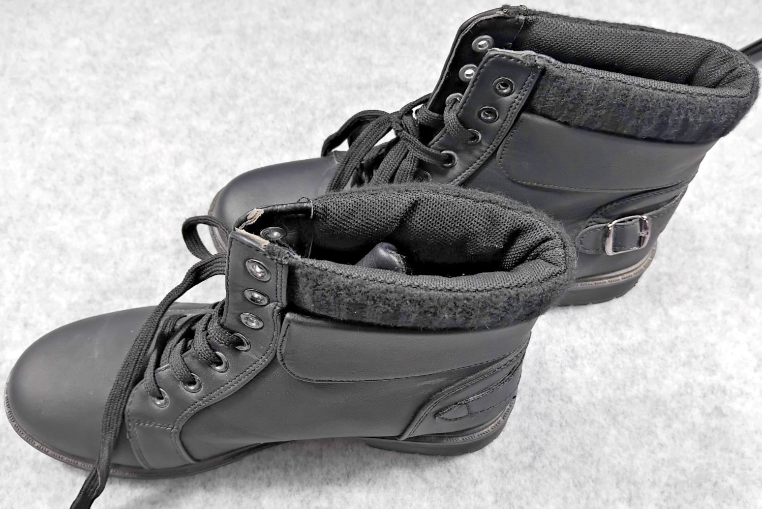 Women's Shoes Lace Up Combat Boots Walking Winter Ankle Flat Size 7 K26x image 3