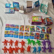 Wendy's Kids Meal DC Super Hero Villain Mini Figure Lot, Cards, Boxes, Batman 
