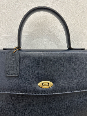 バッグ Aiko Itary Vintage Coach Madison Vintage COACH Italy Madison 4414 Navy Leather Handbag Turnlock