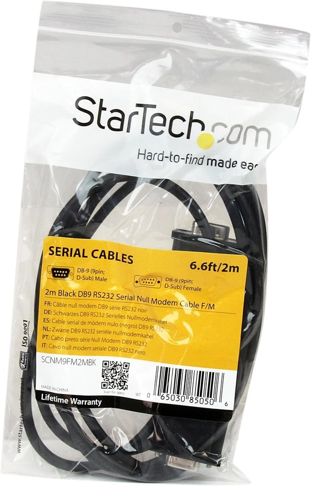 StarTech.com 2 m Black DB9 RS232 Serial Null Modem Cable F/M, DB9 Male to Female - Image 4 of 4
