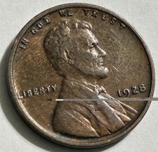1928 Lincoln Wheat Penny Philadelphia Mint Vintage United States Coin BN3156