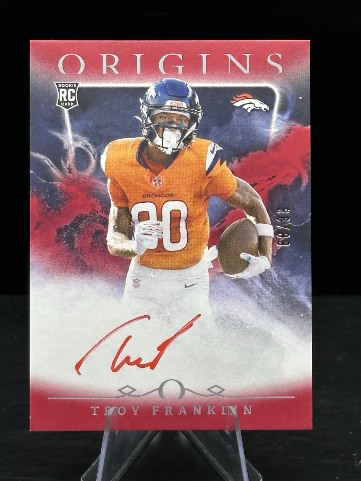 Troy Franklin Panini Origins Rookie Autographs #RAUTFR Red
