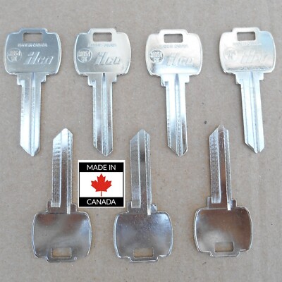 A lot of 7 ILCO A1054WK key blanks MADE IN CANADA