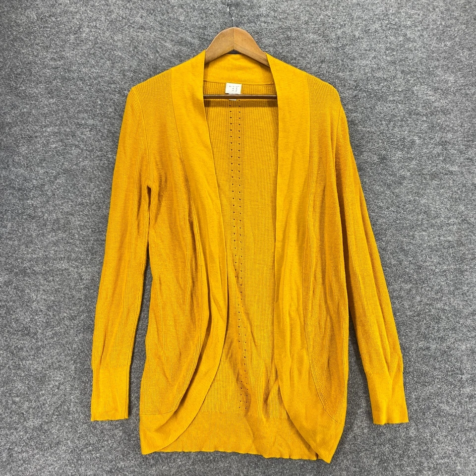 Cárdigan A New Day Mujer S Pequeño Naranja Tejido Frente Abierto Manga Larga Informal Foto 3 de 4