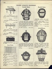 1938 PAPER AD Wilson Baseball Mask Featherweight Base Home Plate Pitchers' Box 