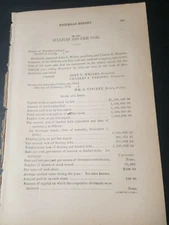 1874 train document SULLIVAN & ERIE COAL & RAILROAD Bernice Athens Pennsylvania
