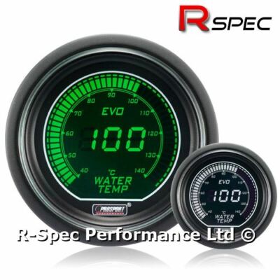 ORIGINAL Prosport 52mm Evo grün weiß Display LCD Digital Wassertemperaturanzeige °C
