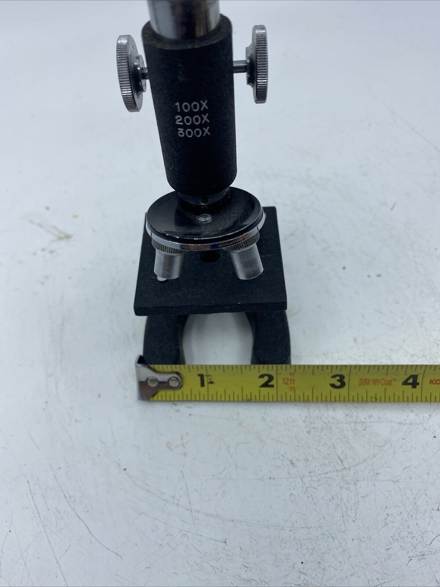 Small Microscope Vintage 100X, 200X 300X Untested Made In