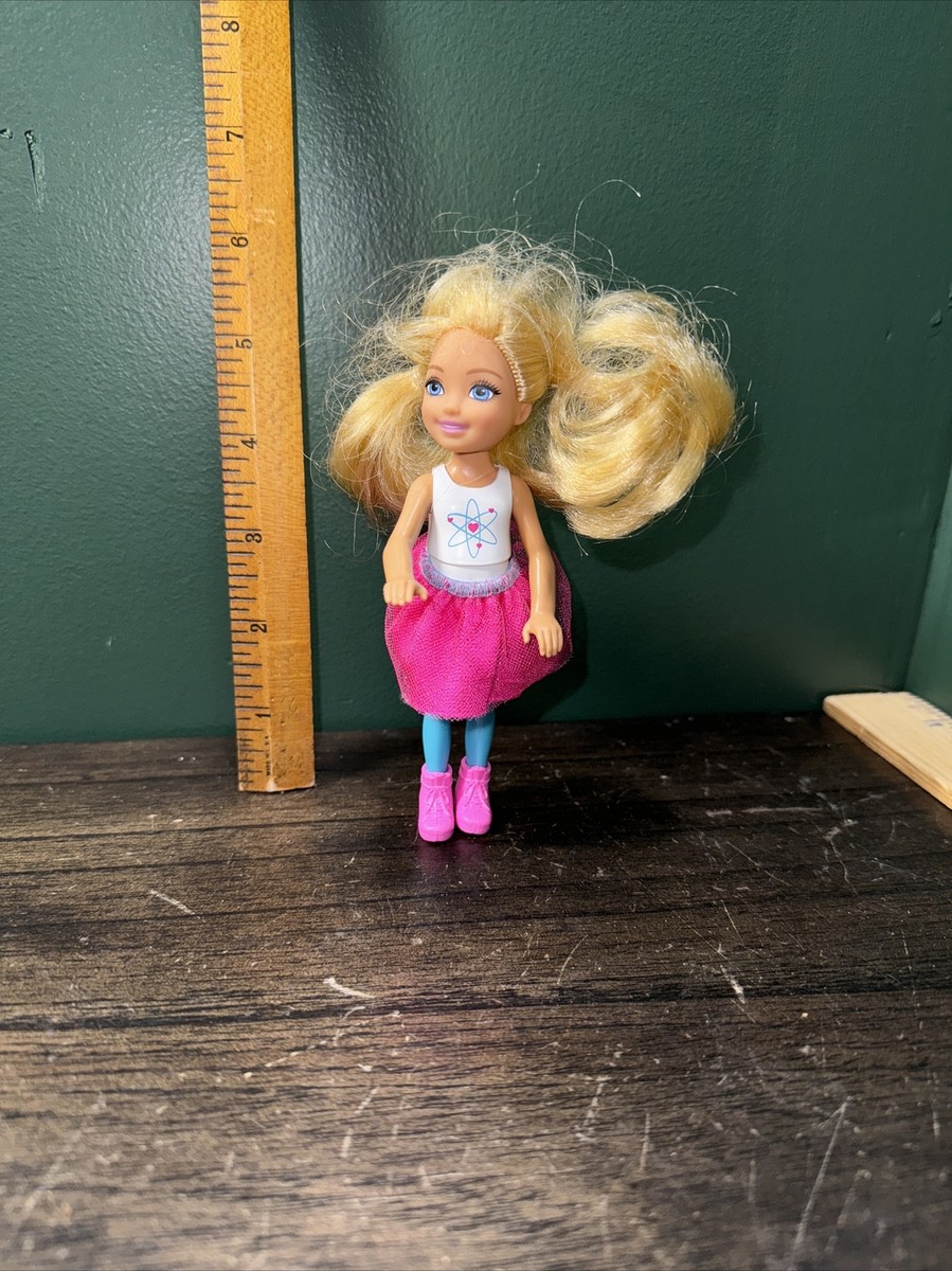 Barbie Club Chelsea Doll Blonde Hair Doll in Skirt Dress Sunglasses  Mattel New