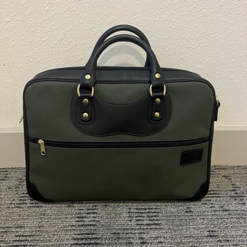 J Panther Luggage Co JPLC Courier Ruc Case Olive Canvas Leather *retails $800 - Picture 1 of 7