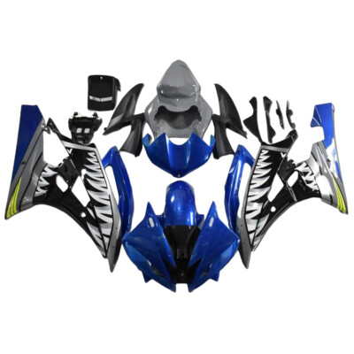 Blue Grey Shark Fairing Kit for Yamaha R6 06 07 2006 2007 YZF-600 ABS Bodywork