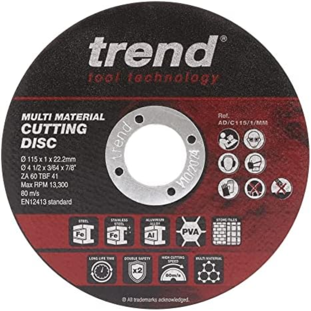 Trend Disco abrasivo in pietra per smerigliatrice angolare, diametro 115 m, tagl
