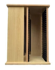 Vintage Wood 104 Compact Disc CDs  Carousel Storage Rack Tower Does Not Turns