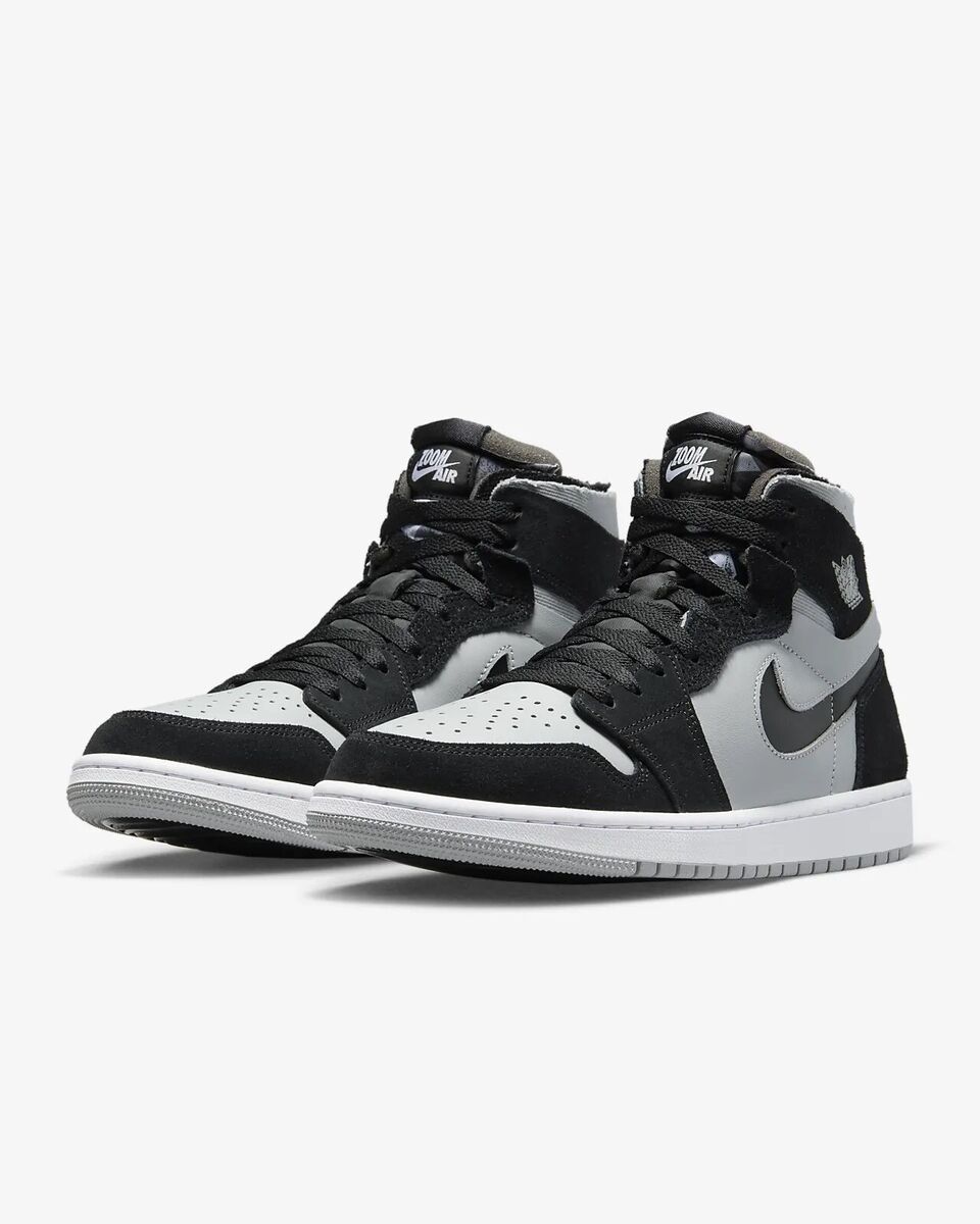 🔥Nike Air Jordan 1 Zoom CMFT Black/Light Smoke Gray Men's Shoes