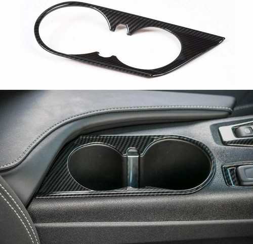 Carbon Fiber ABS Front Water Cup Holder Cover Trim For Kia Seltos 2020-2025
