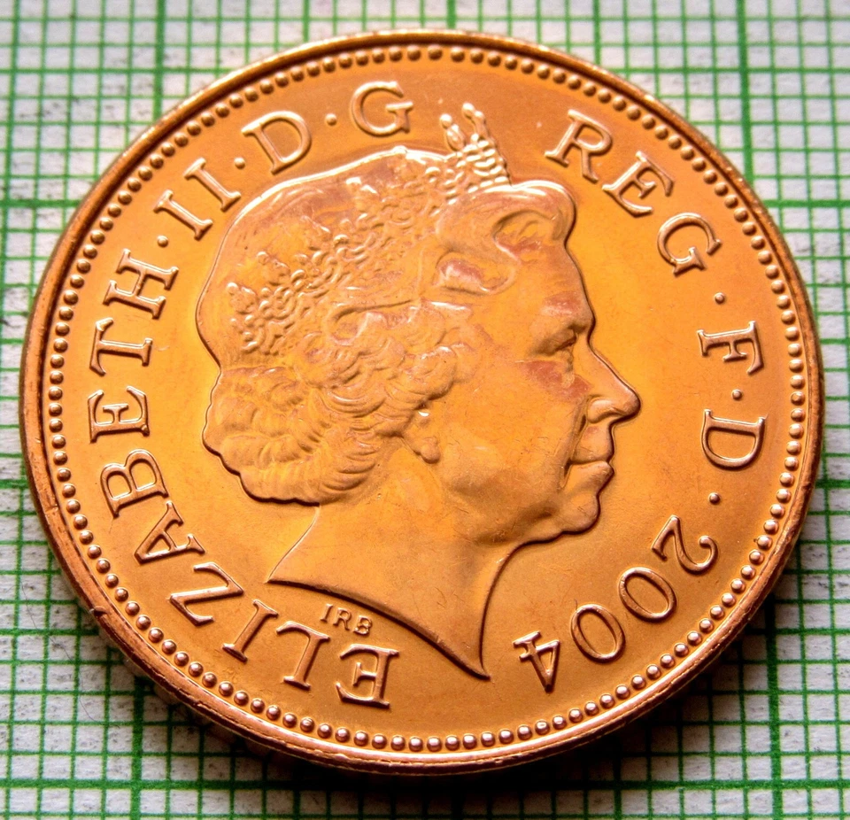 GREAT BRITAIN ELIZABETH II 2004 2 PENCE, Prince of Wales BADGE, MAGNETIC UNC - Image 2 of 4