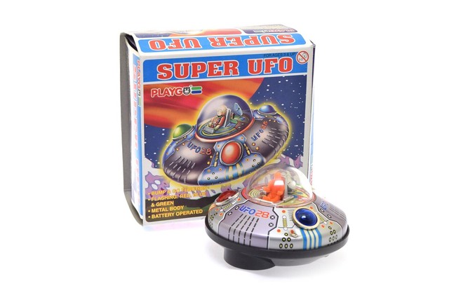 Vintage Play Go Playgo Metal Bump Amp Go Toy Super Ufo New In
