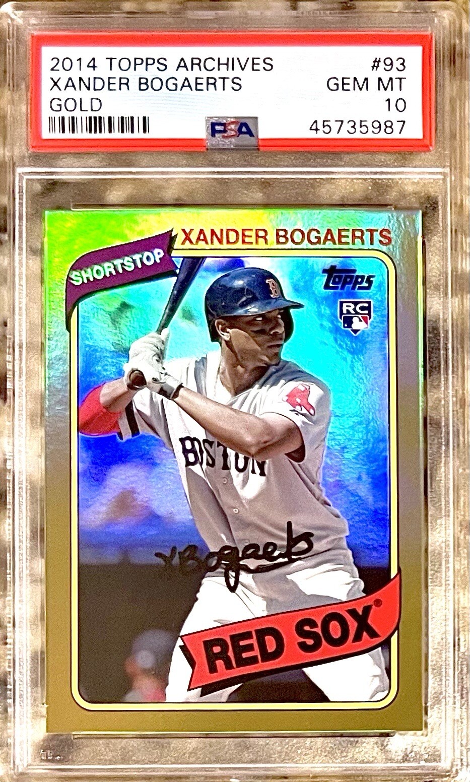 2014 POP 3 XANDER BOGAERTS ROOKIE RC GOLD /199 TOPPS #93 PSA 10 GEM MINT!