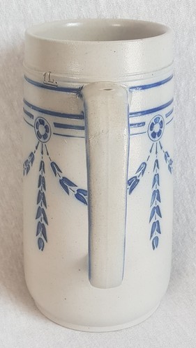 Merkelbach & Wick, großer 1 Liter Jugendstil Bierkrug, um 1910, gemarkt - Bild 7 von 13