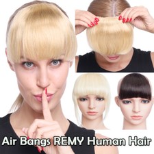 US Side Bangs Clip on Neat/Air Bang Fringes Clip in 100 Human Hair Extensions E