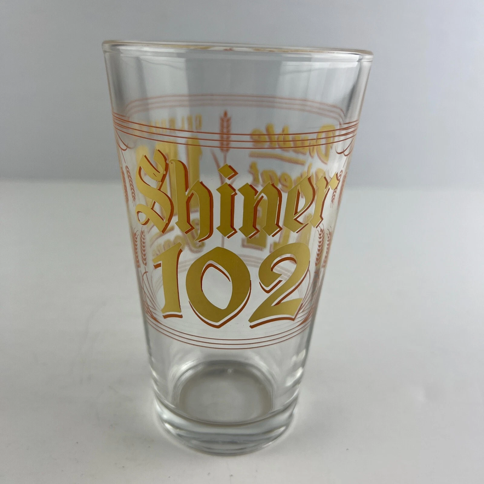 Shiner 102 Double Wheat Ale Beer Logo 16oz ~ RARE Pint Glass
