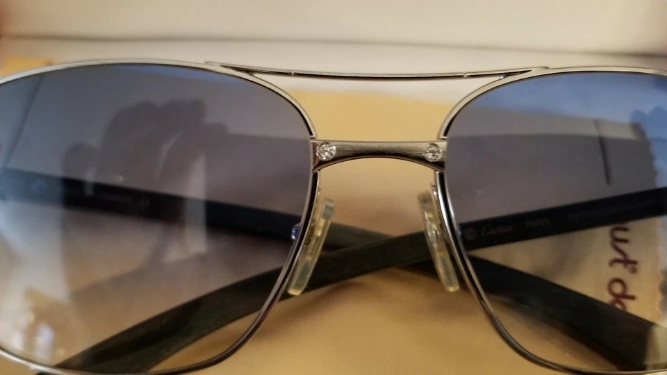 Gafas de sol vintage Cartier Santos Talla 58/18/135 10. punteros DIAMANTE Foto 2 de 4