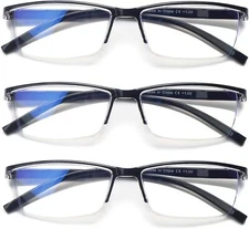 Reading Glasses Men 3 pack Blue Light Blocking Readers Mens Comfortable Glasses