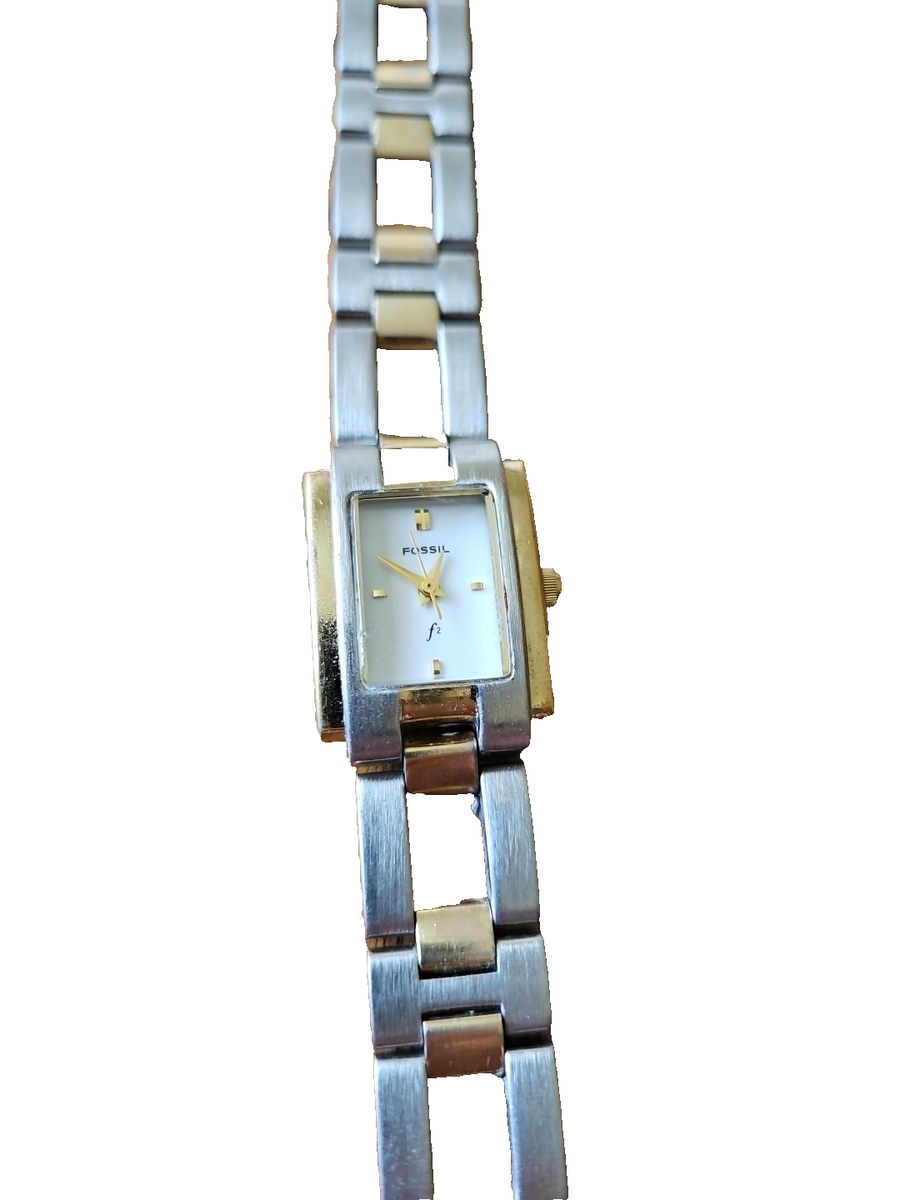 FOSSIL F2 WATCH TWO TONE LADIES BRACELET WATCH New Battery  display picture 3