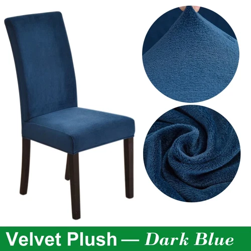 Velvet Chair Cover for Dining Room Elastic Thick Velvet Chair Cover 1/4/6/8 Pcs - Picture 33 of 42