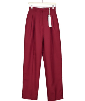 Tolu Coker Hose rot Plissee Grain de Poudre weites Bein UK S