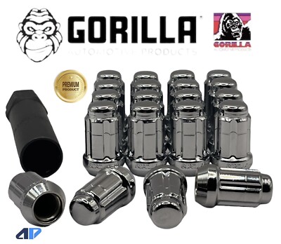 (24) Spline Lug Nuts M12x1.25 Chrome Gorilla For Subaru Infiniti BRZ Impreza