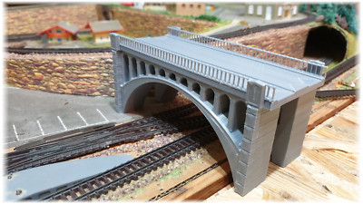 Brücke Spur N zweigleisig (L: 150mm, H: 60mm, B: 60,6mm), Arc Bridge Bogenbrücke