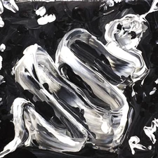 Little Black Snake Abstract Original Acrylic Painting/Aceo Painting on canvas