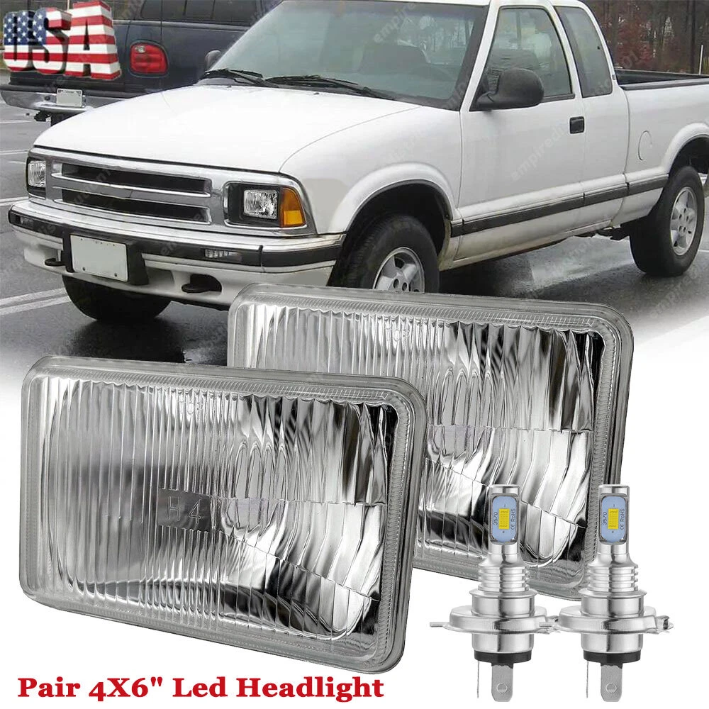Par De Faros LED 4x6" Con DRL Para Chevy S10 1994-1997 - Luz Blanca 6500K, Certificados DOT/SAE