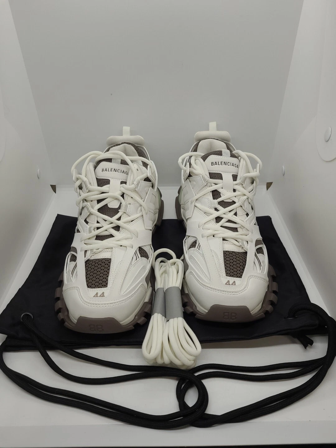 Balenciaga — New Balenciaga Track Bicolor Mesh Sneaker Med Gray/Eggshell Size 44E (US 11W)