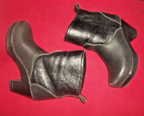 No. 6 Store Sven Clogs Black Leather Shearling Lined Pull-On Clog Boots 6M $410 - Picture 2 of 10