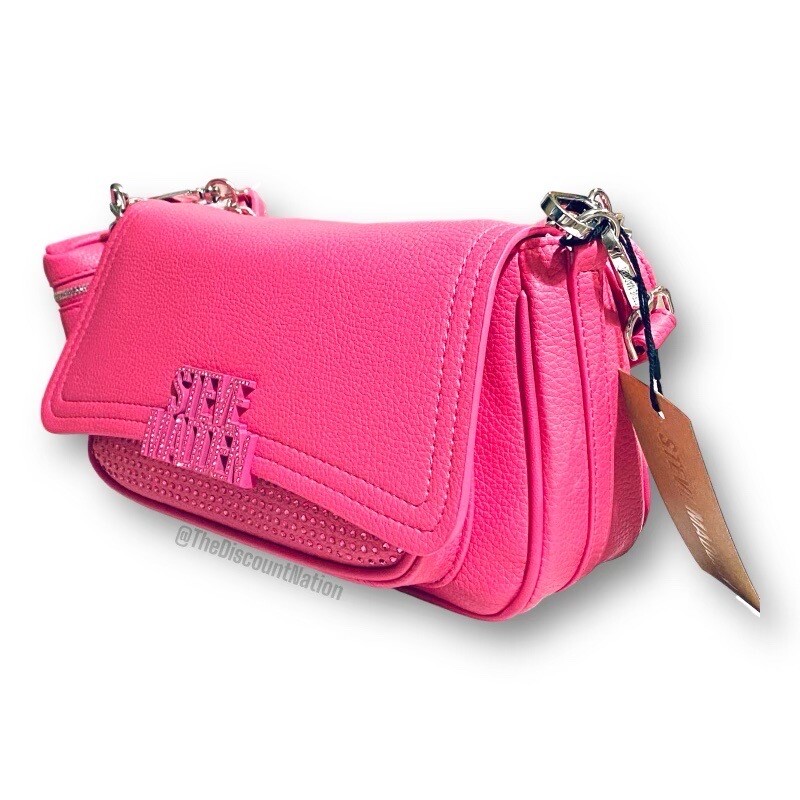 Steve Madden Pink Rhinestones Bkloe Crossbody Bag Purse w/Pouch New with Tag