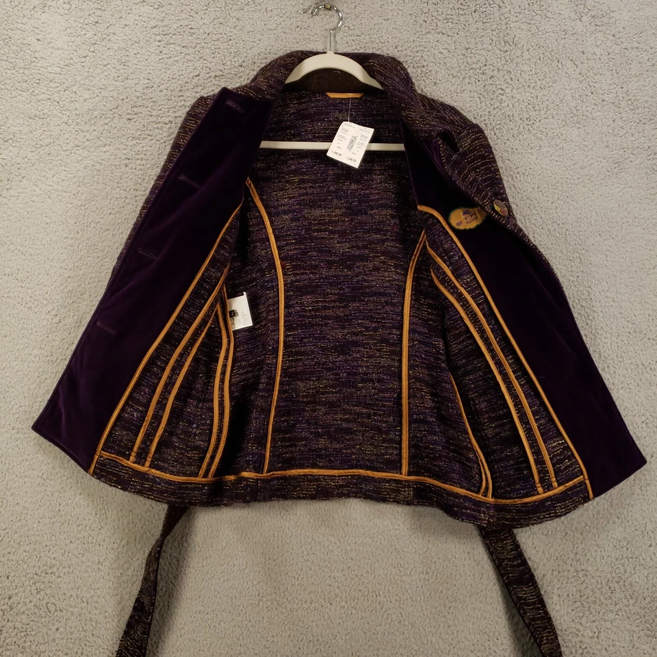 Nueva chaqueta de lana Etro Milano para mujer 6 púrpura 42 blazer moteado texturizado nueva con etiquetas Foto 2 de 4