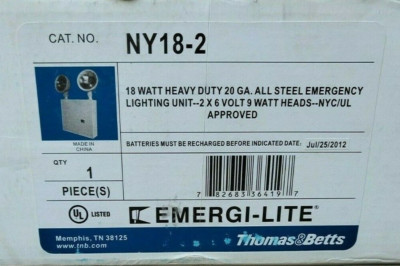 THOMAS & BETTS 18 WATT EMERGI-LITE EMERGENCY LIGHTALARM STEEL FIXTURE NY18-2